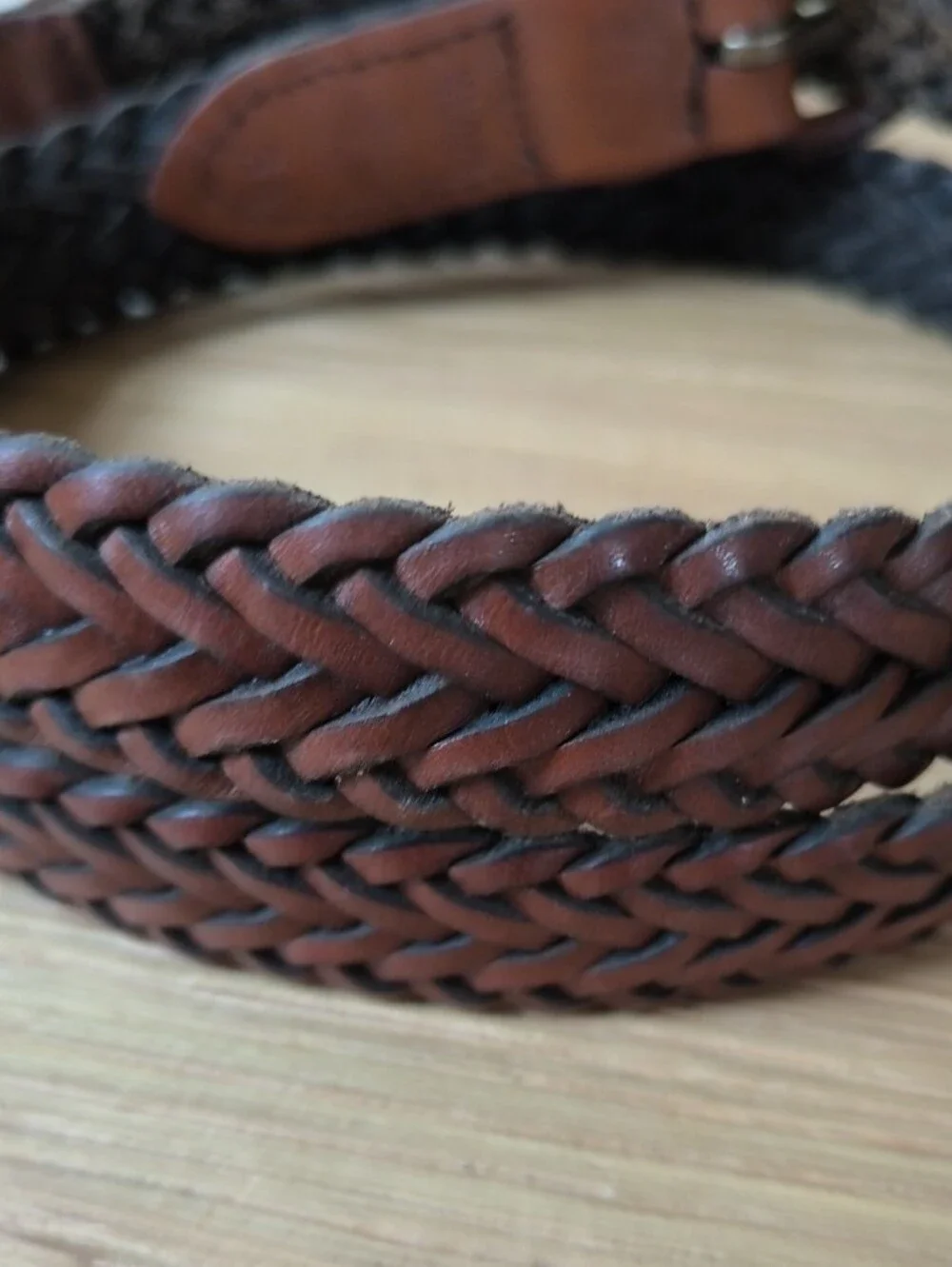 Dockers Woven Leather Belt in Brown and Dark Brown